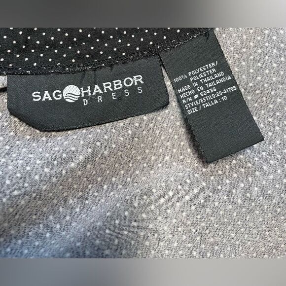 🔥❤️🔥 Sag Harbor Polka Dots Black Small White Round Neck Side Zipper Size… - Picture 7 of 8